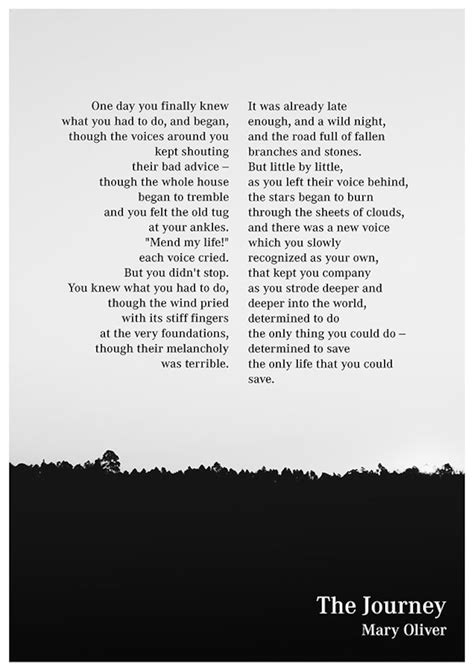 The Journey by Mary Oliver the Journey Poem Wall Art Mary | Etsy