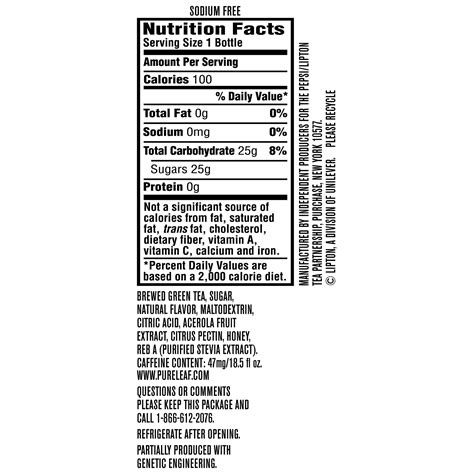 Arizona Green Tea Nutrition Facts - Cool Product Reviews, Prices, and ...