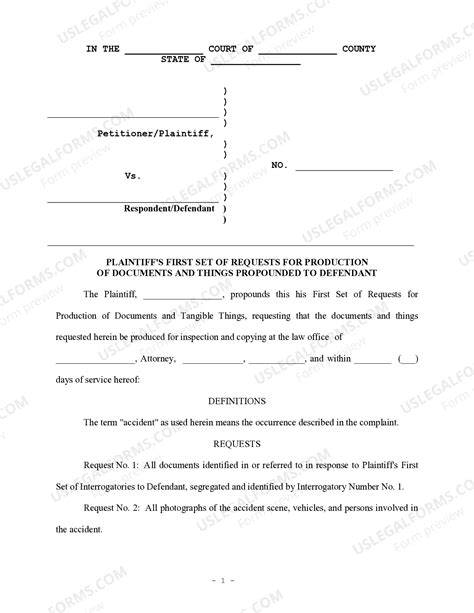 Plaintiff's First Set of Requests for Production of Documents and ...