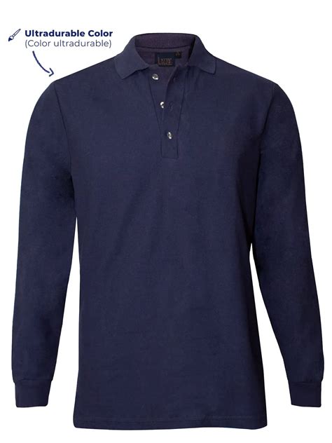 Men's Long Sleeve Polo Work Shirt Navy | Lazzar USA