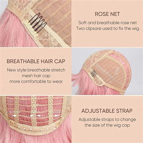 Synthetische Perücken Natürlich gewellt Bob Bubikopf Gerader Pony ...