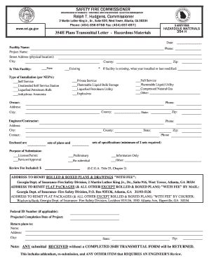 GA 354 Plans Transmittal - Blank Fillable Template | Fill Out, Print ...