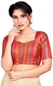 Pink Saree Contrast Blouse - Buy Pink Saree Contrast Blouse online at ...