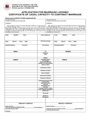 APPLICATION FOR MARRIAGE LICENSE BCERTIFICATEb OF Bb - Fill and Sign ...