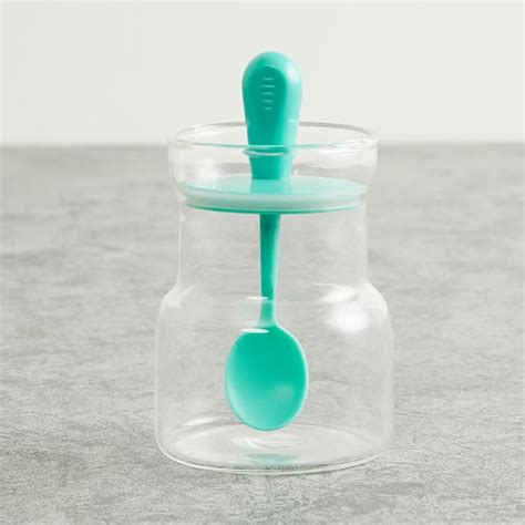 Buy Pamolive Blue Condiment Jar with Spoon Glass - 150ml -6.5 cm x 11 ...