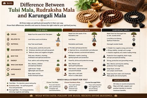 Difference Between Tulsi Mala Rudraksha Mala And Karungali Mala – SHREE ...