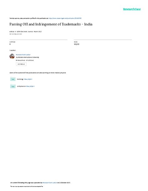 Trademark Law - This paper discusses the principles of passing off and ...