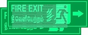 HSE India Services Fire Exit Redium (Dark in Glow) in Both Language ...