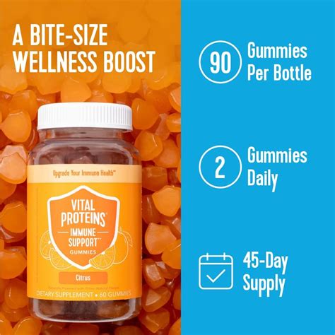 Buy Vital Proteins Immune Support Gummies, Citrus Flavor, Zinc, Vitamin ...