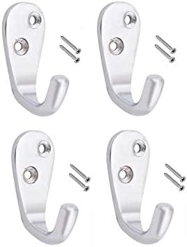 DOOR STONE Stainless Steel J Type Hook Wall Mounted with Screws -Pack ...