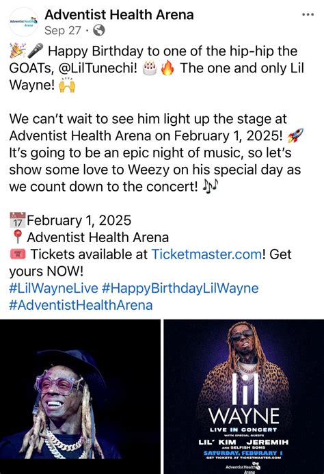 Lil Wayne to Perform at Adventist Health Arena, a Sabbath-Breaking ...