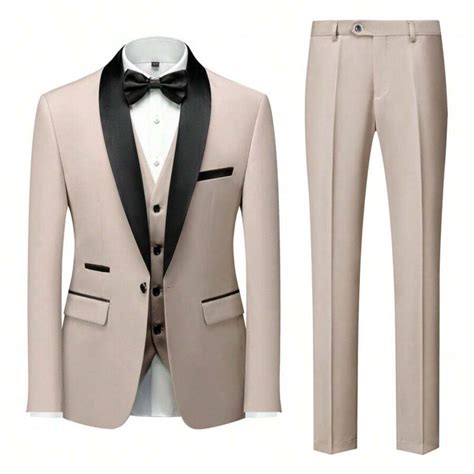 Men Slim 3 Pieces Set Business Networking Formal Tuxedo Prom Suit Male ...