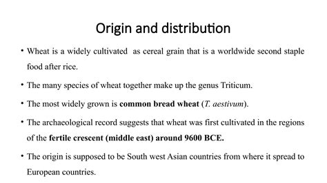 Wheat.pptx Crop production technology of wheat | PPTX