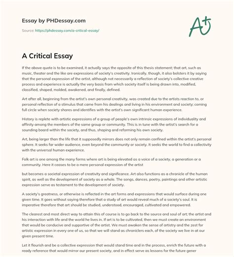 Critical Essay Example 的图像结果