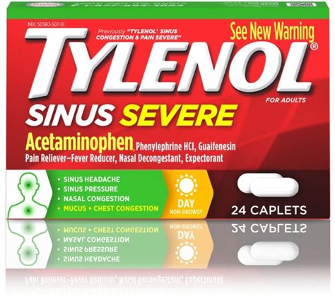 Buy TYLENOL Sinus Congestion & Pain, Severe Caplets Daytime Non-Drowsy ...