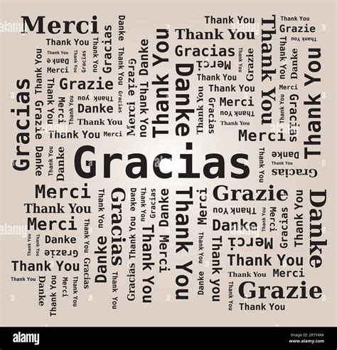 Thank You Word Cloud in Different Languages - 5 Languages, English ...