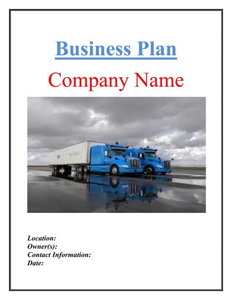 Trucking Company Business Plan 的图像结果