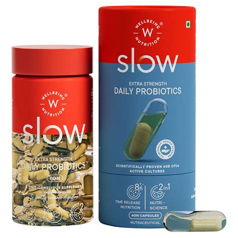 Buy Wellbeing Nutrition Slow Extra Strength Daily Probiotics Capsule 60 ...