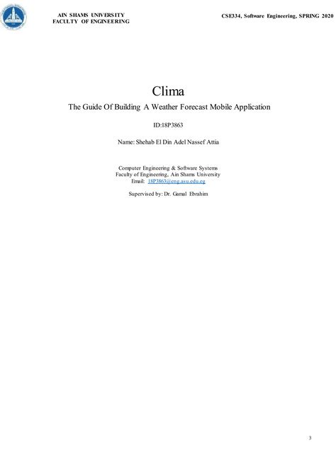 Software Engineering - The Making of a Weather Application | DOCX