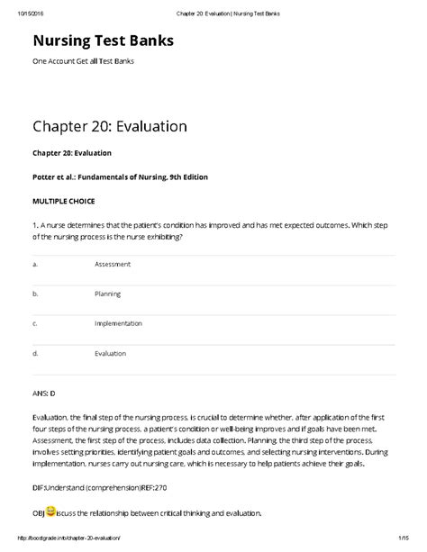 20 Evaluation Nursing Test Banks - Nursing Test Banks One Account Get ...