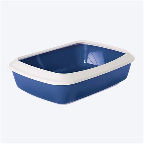 Savic Cat Litter Iriz Cat Litter Tray with Rim - Retro Blue - 20 Inch ...