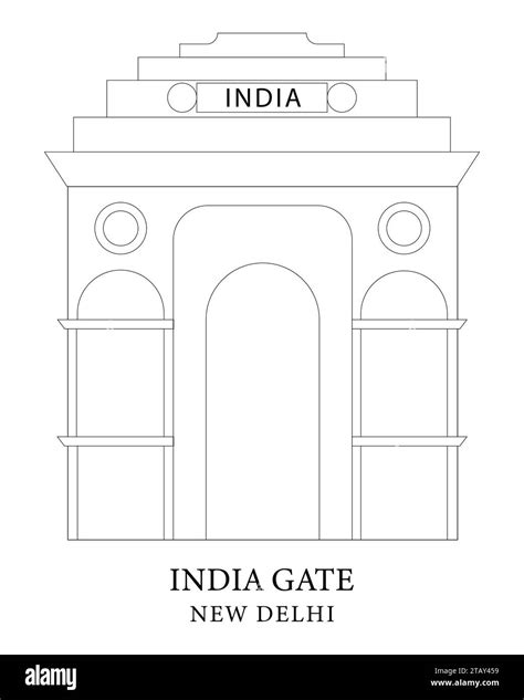 India gate building illustration Cut Out Stock Images & Pictures - Alamy