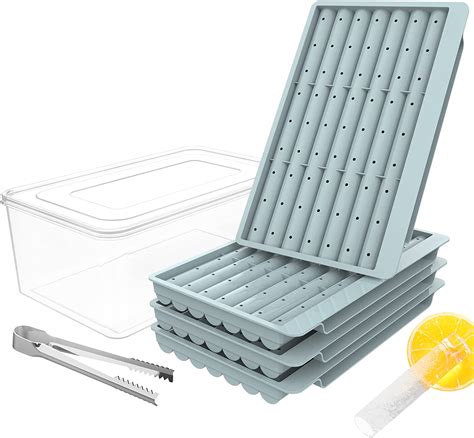 WIBIMEN Long Ice Cube Trays, 84Pcs Narrow Ice Stick Cube Trays ...