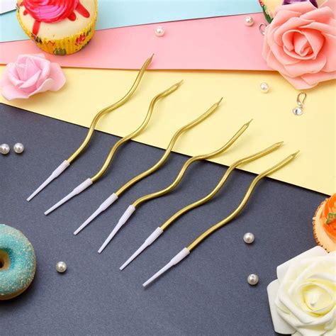 INFISPACE Twisty Metallic Long Spiral Unscented Candles With Stand ...