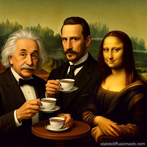 nikola tesla y leonardo da vincci tomando un te Prompts | Stable ...