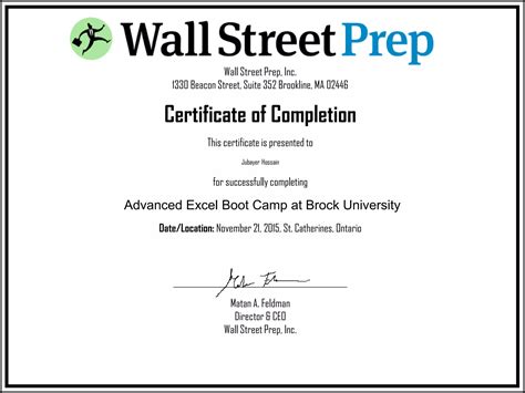 Jubayer Hossain Wall Street Prep. Advanced Excel Training | PDF