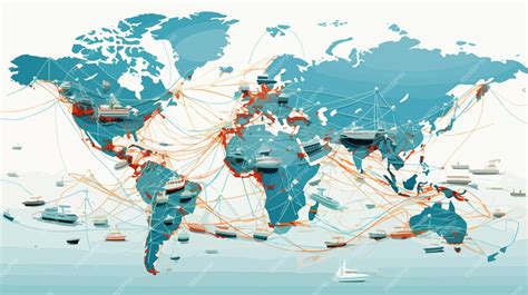 Global Trade Network Map with Transport and Logistics Concept | Premium ...