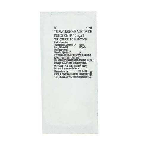Tricort 10 MG Injection (1): Uses, Side Effects, Price & Dosage | PharmEasy