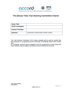 The Study Title Trial Steering Committee Charter Doc Template | pdfFiller