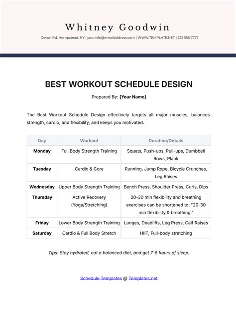 Image result for Developing a Weekly Workout Training Schedule