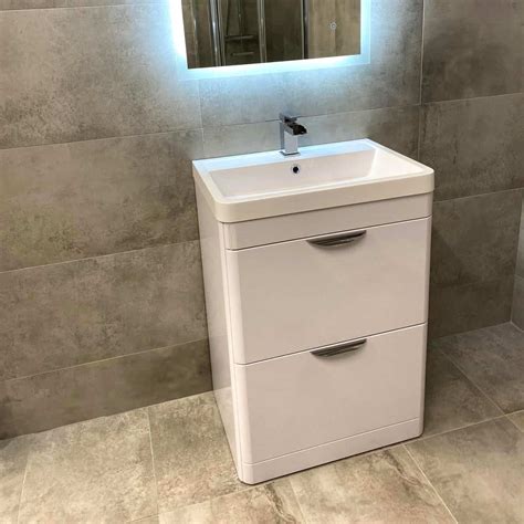 Ferrovia Gloss White Floor Cabinet & Basin - Right Price Tiles