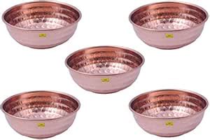 Buy SHIV SHAKTI ARTS Handmade Set of 5 Copper Katori Bowl Capacity ...