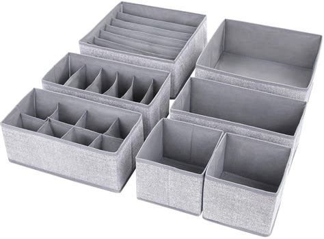 2 Storage Boxes For Socks, 24 Compartments Foldable Drawer Divider Off ...