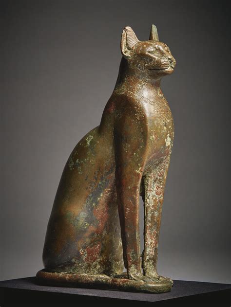An Egyptian Bronze Figure of a Cat, 21st/26th Dynasty, 1075-525 B.C ...
