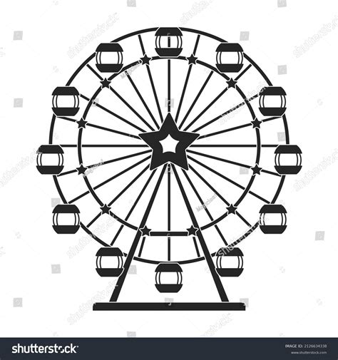 Simple Ferris Wheel Clipart Black And White