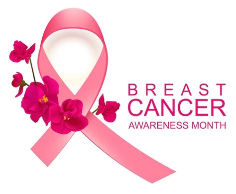 Pink ribbon symbol breast cancer awareness month. vector illustration ...