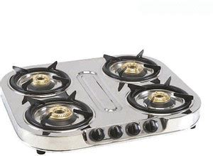 Sun Flame 4 Burner Shakti Star Stainless Steel Manual Gas Stove Price ...