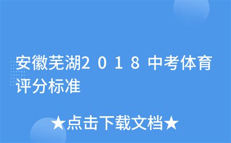 芜湖中考体育评分标准2024