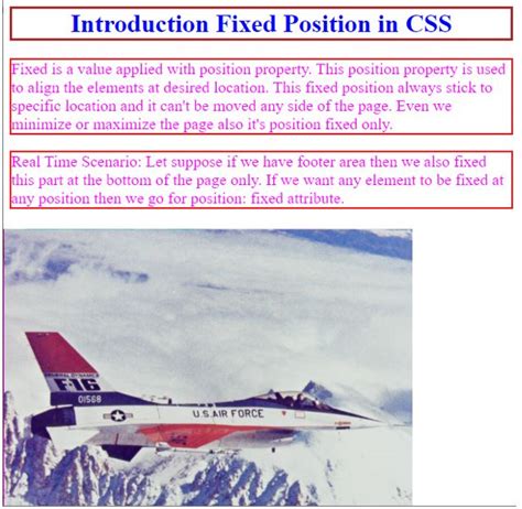 Position Fixed in HTML 的图像结果