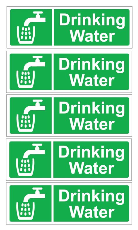 Buy 5 x DRINKING WATER NOTICE SELF ADHESIVE STICKERS SAFETY SIGNS ...