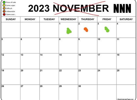 My nnn calendar so far : r/nonutnovember