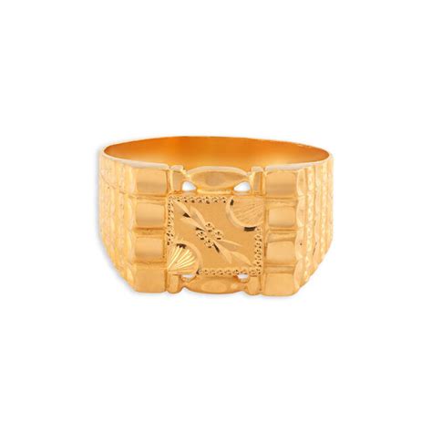 Dazzling 22 Karat Yellow Gold Grid Pattern Finger Ring