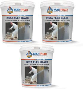 MAKPHALT Insta Flex Black Roof Balcony Waterproofing Elastomeric ...