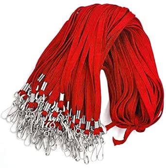 Bird Fiy 50PCS Black 32 Flat Lanyards with Swivel Hook Attachment(Red ...
