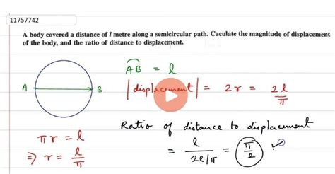 an object covered a distance of x metre along a semicircular path ...