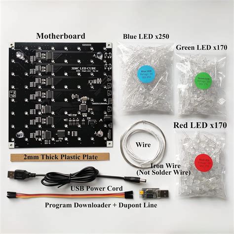 Hexidos 8x8x8 LED Cube Kit - DIY Soldering Project - India | Ubuy